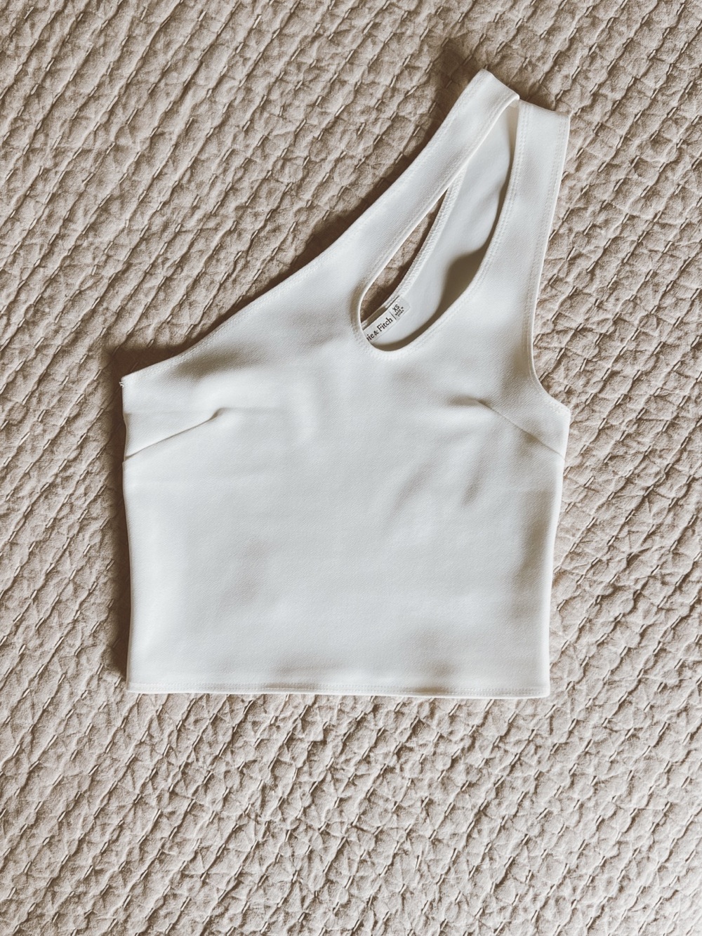 White One-Shoulder Crop Tank